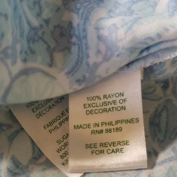 Lilly Pulitzer Azita blue and white 3/4 bell embroidery sleeves tunic dress M - Picture 6 of 6